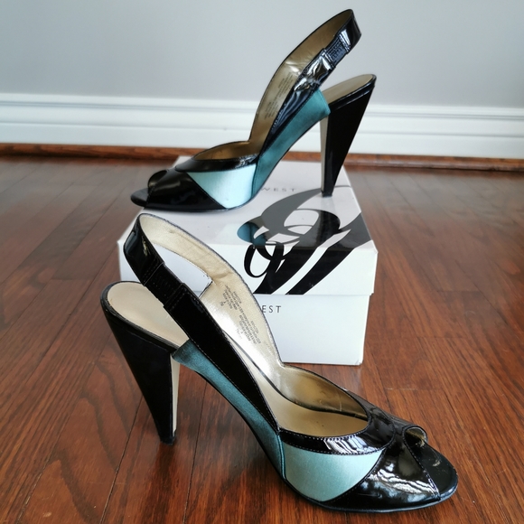 Nine West Green & Black Heels - Picture 2 of 4